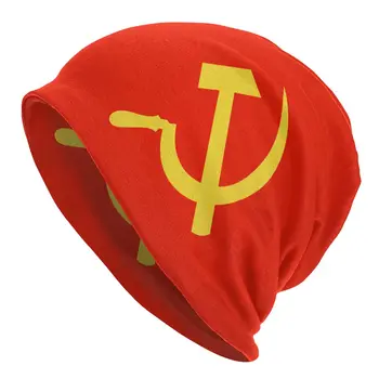 CCCP Komunistickej Vlajka kosák A Kladivo Symbol Skullies Klobúky, čiapky Hip Hop Vonkajší Spp Dospelých Leto s Dvojakým použitím, Kapoty Pletené Klobúk