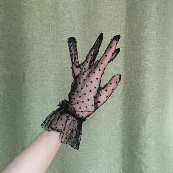 Francúzsky temperament obnovenie dávnych spôsobov, ako je tenké biele gázy rukavice priedušná stručný odseku žena Lolita