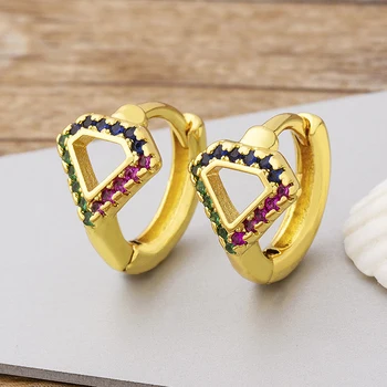 AIBEF Luxusné Žena Geometrické Crystal CZ Vyhlásenie Náušnice Zlaté Farby Pre Ženy, Malá Kvapka Náušnice Český Módne Šperky