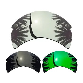 (Strieborné Zrkadlové+Čierna+Zelená Zrkadlové Náter) 3-Páry Polarizované Náhradné Šošovky pre Flak 2.0 XL 100% UVA & UVB Ochrany