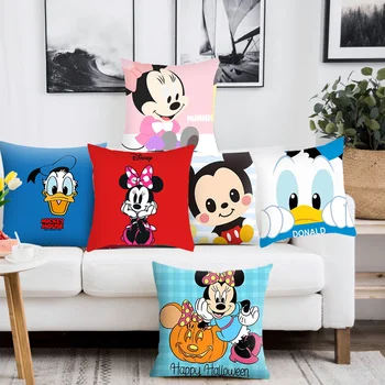 Disney Mickey Mouse, Minnie mäkké Vankúše bytový Textil Biela Pár Vankúš Dekoračné Vankúše Prípade, Obývacia Izba 40x40cm