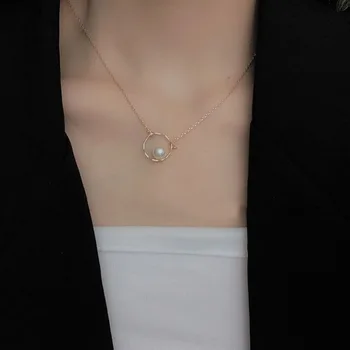 Móda Geometrické Perlový Náhrdelník Prívesok Ženské Módne Jednoduché, Elegantné Clavicle Reťaz Zlatá Farba Choker Šperky, Náhrdelníky Darček