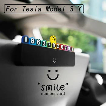 Pre Tesla Model 3 Y Presunúť Telefón Doska Auto Dočasné Parkovanie Poznávacia Parkovanie Dekoratívne Doplnky Auto Dodávky
