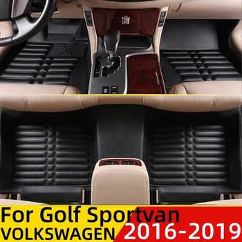 WZJ 3D Všetkých Poveternostných Auto Podlahové Rohože Pre VOLKSWAGEN Golf Sportvan 16-19 Custom Fit Predné & Zadné Podlahové Fólie Mat Pokrytie Časti Koberec