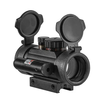 1X40 Red Dot Rozsah Taktické Riflescope Collimator Reflex Pohľad S Integrovaným Červený Laser Lov Optika Pre 11 mm a 20 mm Železničnej