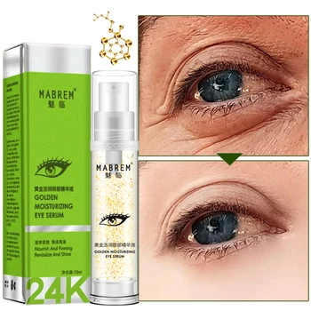 24k Golden Eye Serum Hydratačné Anti-Wrinkle Anti-Age Kyselina Hyaluronová Odstraňovač Tmavé Kruhy Proti Opuchy A Tašky