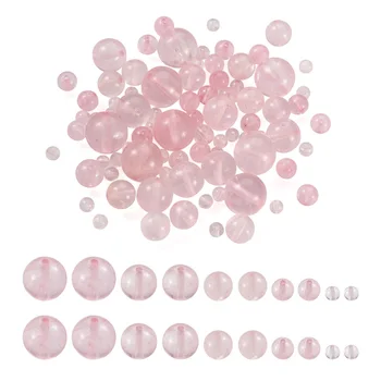 225pc Rose Quartzs Prírodného Kameňa Korálky Ružové Kolo Voľné Dištančné Korálikov, Drahých kameňov pre Šperky, Takže DIY Náramok, Náhrdelník 4~13mm