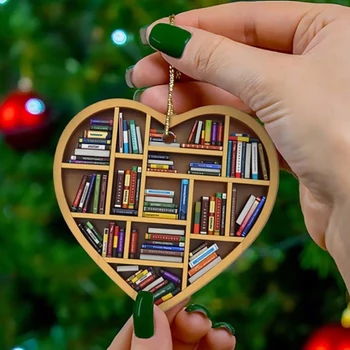 Vianočné Ozdoby Kniha Milenci V Tvare Srdca Bookends Akryl Závesné Dekorácie Na Vianočný Stromček, Dekorácie, Darčeky