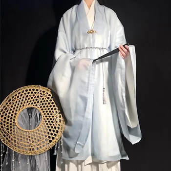 Jednofarebné Hanfu Dynastie Ming Kríž Golier, Dlhé Šaty, Veľkosť Mužov A Žien v Moderných Čínskych Tradičných Národných cosply