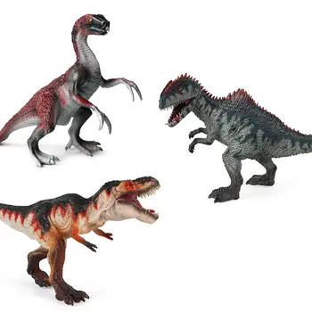 3ks Giganotosaurus VS Therizinosaurus Tyrannosaurus Dinosaura Animal Model Zberateľ Dekor Vzdelávacie Deti Darček Realistické Hračka
