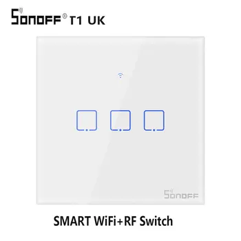 Sonoff T1 UK WiFi RF / APP / Dotykové Ovládanie Wall Light Switch 1 2 3 Gang 86 Typ Panel Smart Touch Light Switch Pre Smart Home