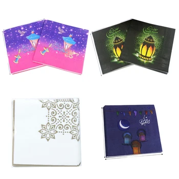 1set Eid Mubarak Ramadánu Dekorácie Jednorazové Papierový Obrúsok pre Domáce Islamskej Moslimských Dekor Ramadánu Kareem EID Al Adha Strany
