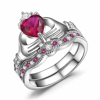 Nové Trendy Ružové Zirkón Kamenný Kruh, Šperky Nádherné Svadobné Kapely Vlastný Prst Prsteň