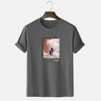 Nový Krátky Rukáv Pánske T-shirt Voľné Letné Top Európskej Veľkosť Bežné T-shirt O-Krku Tenké Tlač Grafické T Košele