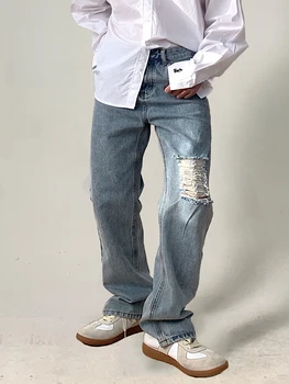 Pánske Džínsy jednofarebné pánske Y2k Nohavice pánske Trend Svetlo -farebné Voľné Nohavice Street Oblečenie Mužov Neforemné Oblečenie Jeans Denim
