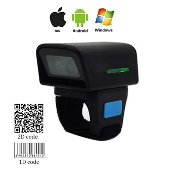 2D Bezdrôtový Krúžok Čiarových kódov, Kompatibilné s Bluetooth 2.4 G Bezdrôtové Káblové Portable Prenosný Mini Prst Bar Code Reader leitor