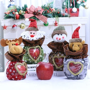 2 ks Veselé Vianoce Apple Taška Vianočné Dekorácie Pre Domov 2023 silvester Party Dekorácie Kreatívne Darčeky Balenie Box