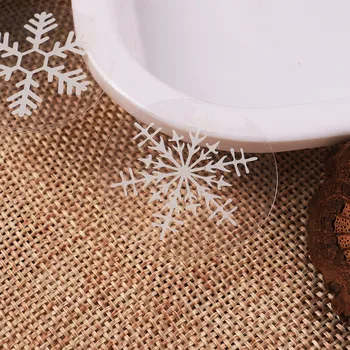100ks/bal Tvorivé Snowflake tvar, Transparentná Nálepka Cookie Balení Taška s Tesniacim Snehu Nálepky Strany Toast Chlieb Taška