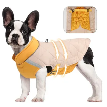 Malý Pes Kabát Zimné Oblečenie Reflexnými s D-krúžok Oblečenie Pet Bavlna Čalúnená Teplá Bunda pre Stredne Veľkých Psov, Oblečenie