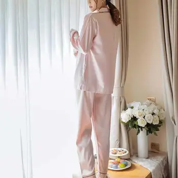 Novo Jar Jeseň Ženy Pyžamá 2 Kusy Nastaviť Dlhý Rukáv Jemný Odev Lady Sleepwear Vyhovovali Domov Nosiť Oblečenie, ktoré m99