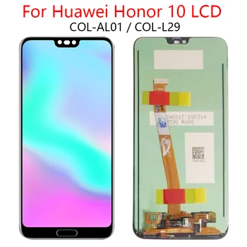 LCD S Rámom + Odtlačkov prstov Pre HUAWEI Honor 10 Displeja Dotykový Displej Digitalizátorom. Montáž COL-L29 Opravy Dielov