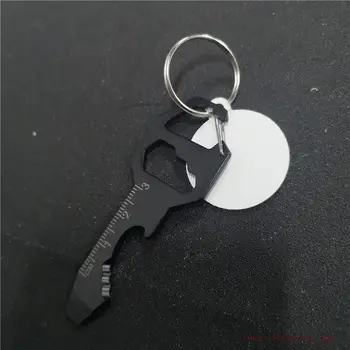 sublimačná prázdne pravítko otvárač nástroj keychains s okrúhlym Hliníkové charms prázdne diy materiálov 15pcs/veľa