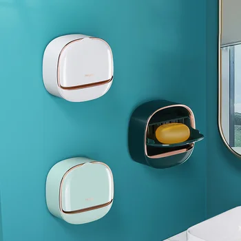 Kúpeľňa Mozgov SoapLid Nepremokavé Umývačky Riadu Úložný Box Cestovné Organizátor Prípade Stenu ABS S