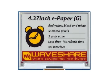 4.37 palec E-Papier (Modul G), 512 × 368, Červená/Žltá/Čierna/Biela Nízky, Široký Pozorovací Uhol, Papier-Ako