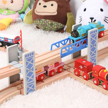 Drevený Plot Dvojité Výťah Most Overpass železničnej Trate Železničnej Hračky Nastaviť Príslušenstvo Model detský Dary
