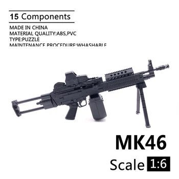 1:6 MK46 MOD0 MOD1 Zbraň Režim Čierneho Plastu Vojenské Model Príslušenstvo Pre 12