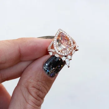 2021Woman krúžky kórejský módne gotický príslušenstvo Kvapka Vody Hruškovitého Tvaru Diamantu Pár Krúžky 18K Rose Gold Plated zlaté šperky