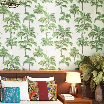 beibehang Juhovýchodnej Ázie štýl zelený kokosový čistý papier, tapety spálňa posteli obývacia izba TV pozadie abstraktných de parede