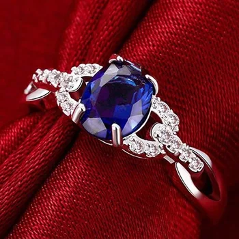 Oválne Modrá Séria Kameň Prstene Pre Ženy, Darčeky Jednoduchý Minimalistický Pinky Príslušenstvo Krúžok Kapela Elegantné Šperky, Zásnubné Prstene