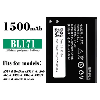 Originál Batéria 1500mAh BL171 Mobilný Telefón Batéria pre Lenovo A319 A356 A368 A370e A376 A60 A65 A500 A390 A390T BL 171 Telefón