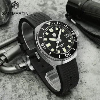 San Martin Mužov Automatické Mechancial náramkové hodinky NH35 Nehrdzavejúcej Ocele Sapphire C3 Svetelný Black Dial Diver Luxusný Top Značky