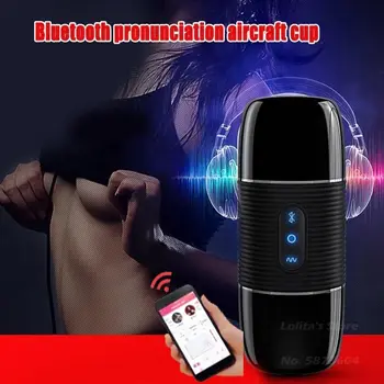 Bluetooth Reproduktor Automatické Hlásenie Muž Masturbácia Pohár Sex Pošvy Stroj Žaluďa Penisu Školenia pre Človeka Skutočná Mačička Sexuálne Hračky