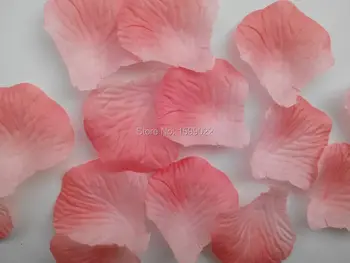 20packs 2000pcs Umelé Polyesterové Tkaniny, Hodváb, okvetné Lístky Ruže Kvet pre Svadobné Uličkou Dekorácie Coral Pink
