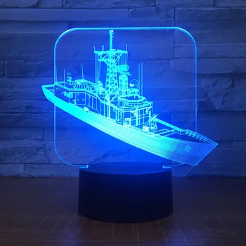 Loď 3D LED Nočné Svetlo Plavba s 7 Farieb Svetla, pre Domáce Dekorácie, Lampy Úžasné Vizualizácie Optické Ilúzie Úžasné