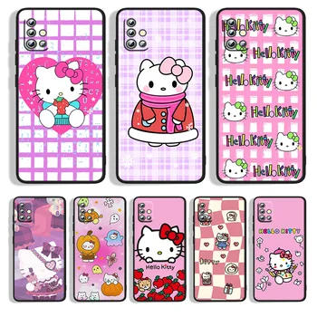 Hello Kitty Roztomilé Anime Telefón puzdro Pre Samsung A91 A73 A72 A71 A53 A52S A42 A33 A23 A32 A13 A22 A12 A03S Čiernym Krytom