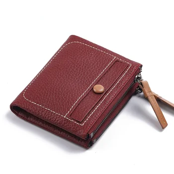 Prvá vrstva pravej kože ženy, zložené mince taška držiteľa karty peňaženky luxusný dizajnér kabelku
