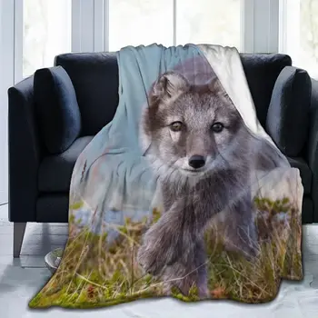 zviera 3D tlač Fox vytlačené deka prehoz cez posteľ deka retro posteľná bielizeň námestie piknik mäkkú deku