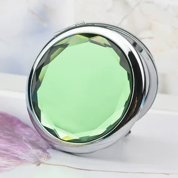Skladané 2-Tvár Prenosné Make-Up Zrkadlo Kompaktný Crystal Shell Ženy Darček Mini Pocket Zväčšovacie Zrkadlo Cestovné Kovové Kozmetické Zrkadlo