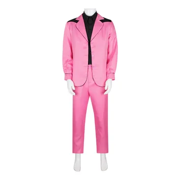 2022 Film Elvis Elvis Presley Cosplay Kostým Tričko, Kabát, Nohavice, Oblečenie Halloween Karneval Muži Fashion Idol Ružový Oblek