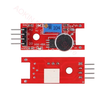 6pcs KY-037 4pin Hlas, Zvuk Detekcia Snímača Modul Mikrofón Vysielač Inteligentný Robot Auto pre arduino DIY Kit Obrázok 2