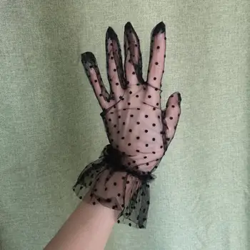 Francúzsky temperament obnovenie dávnych spôsobov, ako je tenké biele gázy rukavice priedušná stručný odseku žena Lolita Obrázok 2