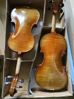 60-y starý Smrek! Stradivarius husle 4/4 Top Olej Lak Európskej smrek violino & luk prípade reťazce Aubert Most! Obrázok 2