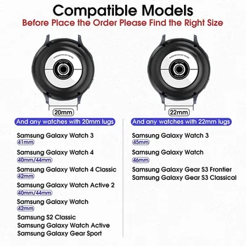 22 mm 20 mm Mäkké Silikónové Pásma Náramok Športové Popruh pre Samsung Galaxy Sledujte 3/ 4 Classic 42mm 46 mm/ Výstroj S3/ Active2 40 mm 44 mm Obrázok 2