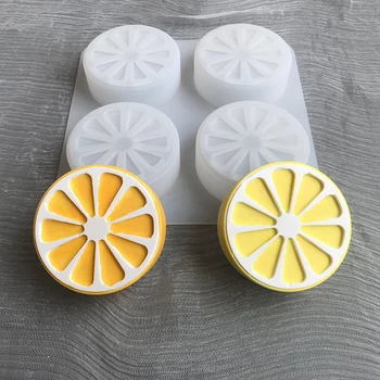3D Ovocie Orange Plátok Citróna Silikónové Formy DIY Valec Citrusové Mydlo Aromaterapia Sviečka, Takže Nástroj Cake Decor Pečenie Živice Plesne Obrázok 2