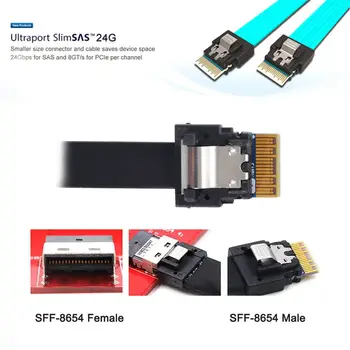Zihan Chenyang PCI-E Tenká SAV 4.0 SFF-8654 kom 4i 38pin Hosť na SFF-8654 Slim SAV Cieľ Kábel 40 cm Obrázok 2