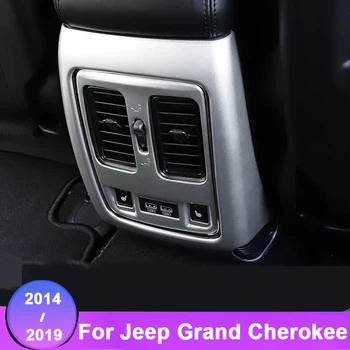 Carbon Fiber Zadné Operadlo Konzoly Otvor Kryt Zásuvky Trim na Jeep Grand Cherokee 2014 2015 2016 2017 2018 2019 2020 Accessorie Obrázok 2